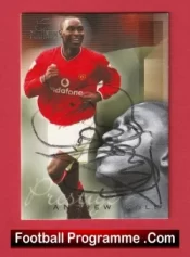 Manchester United Andy Cole Autograph Signed Football Card Man Utd