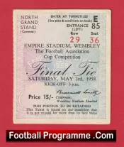 Manchester United v Bolton Wanderers 1958 – FA Cup Final Wembley Ticket