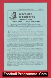 Wycombe Wanderers v Maidstone United 1963 – Single Sheet Programme