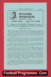 Wycombe Wanderers v Maidstone United 1963 – Single Sheet Programme