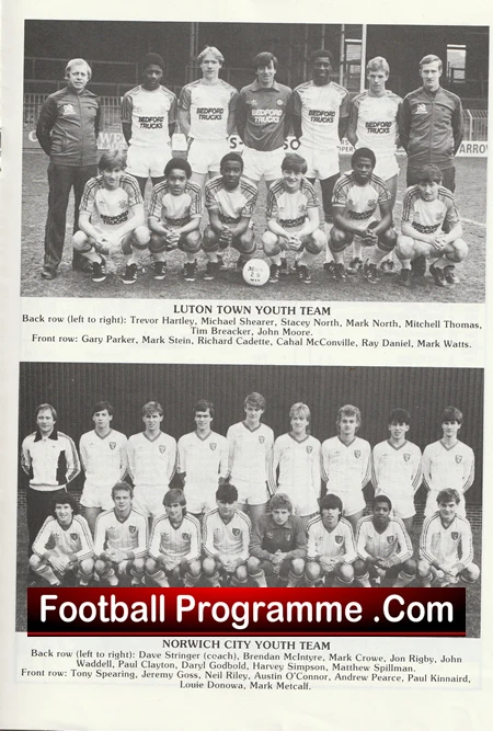Luton Town v Norwich City 1983 - FA Youth Cup Semi Final 1st Leg - Image 3