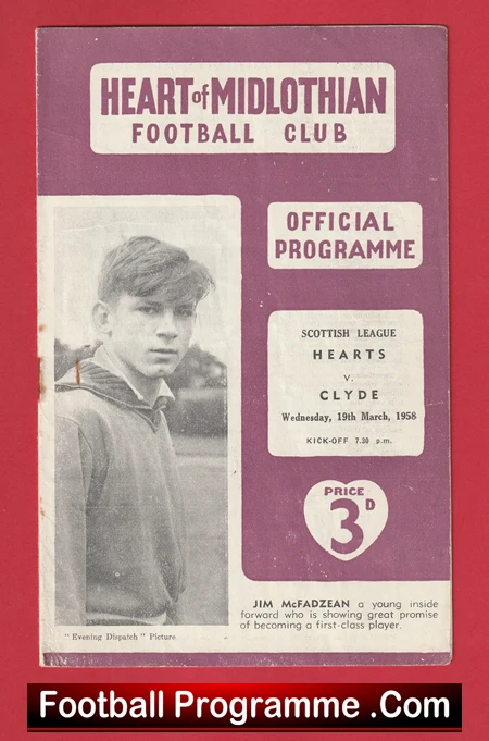 Heart Of Midlothian v Clyde 1958 - to clear - Image 2