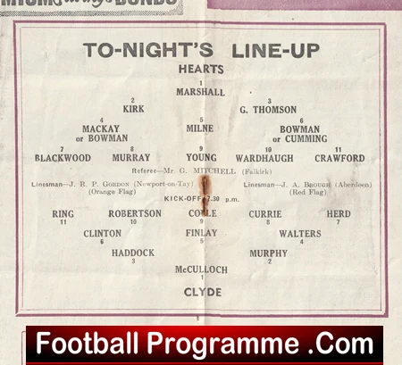 Heart Of Midlothian v Clyde 1958 - to clear - Image 3