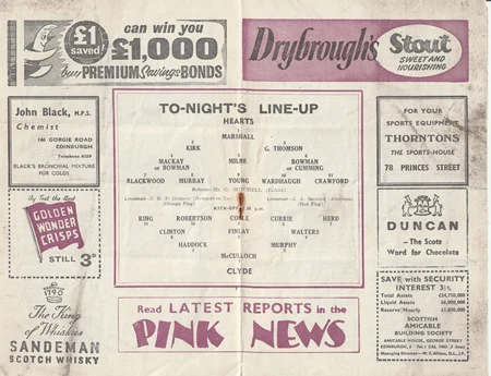 Heart Of Midlothian v Clyde 1958 - to clear - Image 4