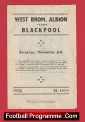 Blackpool v WBA 1951 – Pirate Programme Souvenir