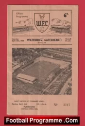 Watford v Gateshead 1960 – Score was 5 – 0