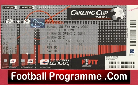 Manchester United v Aston Villa 2010 - Ticket League Cup Final Ticket - Image 2