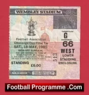 Manchester United v Everton 1985 – Cup Final Football Ticket