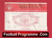Manchester United v Atletico Madrid 1991 – Ticket – ECWC Ryan Giggs 1st First