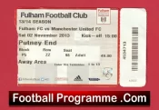 Fulham v Manchester United 2013 – Match Ticket