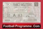 France v England 2000 – Football Match Ticket French