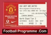 Manchester United v West Ham United 2002 – Football Ticket