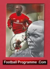 Manchester United Dwight Yorke Autographed Signed Football Card Man Utd