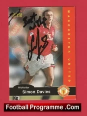 Manchester United Simon Davies Autographed Signed Football Card Man Utd