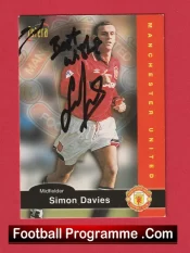 Manchester United Simon Davies Autographed Signed Football Card Man Utd