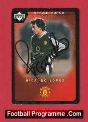 Manchester United Ricardo Lopez Autograph Signed Football Card Man Utd