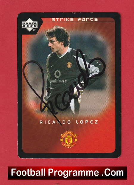 Manchester United Ricardo Lopez Autograph Signed Football Card Man Utd - Image 2