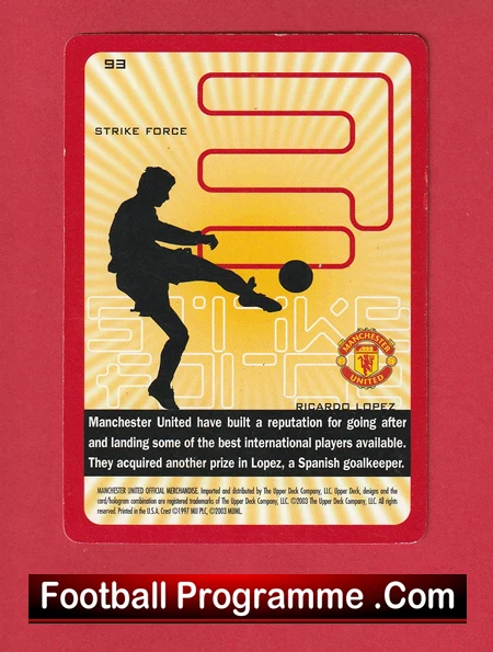 Manchester United Ricardo Lopez Autograph Signed Football Card Man Utd - Image 3