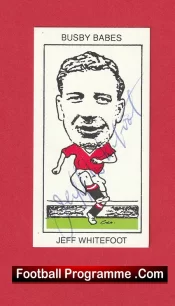 Manchester United Jeff Whitefoot Autograph Signed Football Card Man Utd Busby Babe