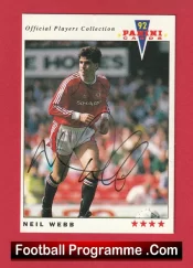Manchester United Neil Webb Autograph Signed Football Card Man Utd