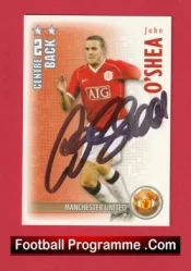 Manchester United John O Shea Autograph Signed Football Card Man Utd