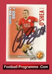 Manchester United John O Shea Autograph Signed Football Card Man Utd