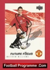 Manchester United Matthew Williams Autograph Signed Football Card Man Utd