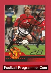 Manchester United Michael Stewart Autograph Signed Football Card Man Utd
