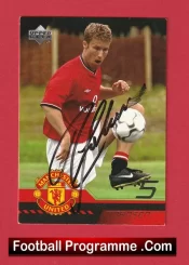 Manchester United Ronny Johnsen Autograph Signed Football Card Man Utd