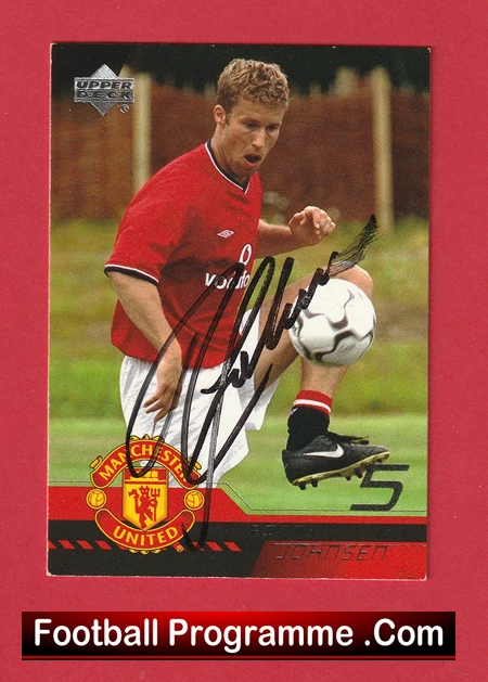 Manchester United Ronny Johnsen Autograph Signed Football Card Man Utd - Image 2