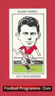 Manchester United Wilf McGuinness Autograph Signed Football Card Man Utd