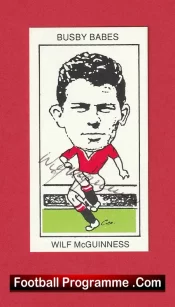 Manchester United Wilf McGuinness Autograph Signed Football Card Man Utd