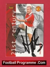 Manchester United Henning Berg Autograph Signed Football Card Man Utd