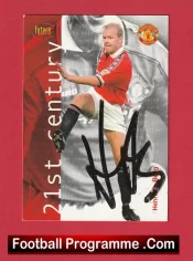 Manchester United Henning Berg Autograph Signed Football Card Man Utd