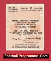 England Youth v Rest Of The UK 1963 – Football Ticket Wembley
