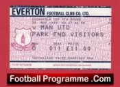 Everton v Manchester United 1993 – Football Ticket