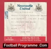 Newcastle United v Manchester United 1999 – Treble Season Match Ticket