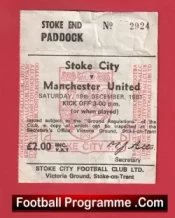 Stoke City v Manchester United 1981 – Football Ticket