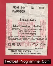 Stoke City v Manchester United 1981 – Football Ticket
