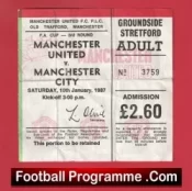 Manchester United v Manchester City 1987 – Ticket Ferguson First Derby Match