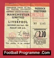 Manchester United v Liverpool 1983 – Football Match Ticket