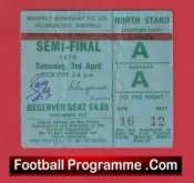 Derby County v Manchester United 1976 FA Cup Semi Final Ticket