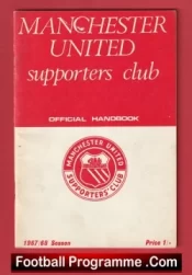 Manchester United Football Club Supporters Handbook 1967 – 1968