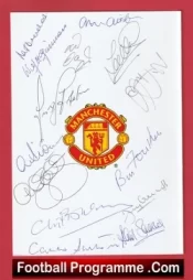 Manchester United Former Players Dinner Menu 2007 – Muli Signed Foulkes Greenhoff +