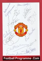 Manchester United Former Players Dinner Menu 2007 – Muli Signed Foulkes Greenhoff +