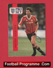 Manchester United Bryan Robson Autographed Signed Football Card Man Utd