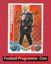Manchester United Alex Ferguson Autograph Signed Football Card Man Utd