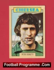 Chelsea Peter Bonetti Autograph Signed Football Card