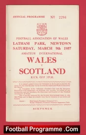 Wales v Scotland 1957 – Amateur International Newtown FC