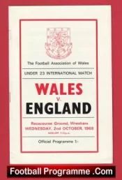 Wales v England 1968 – Under 23 at Wrexham